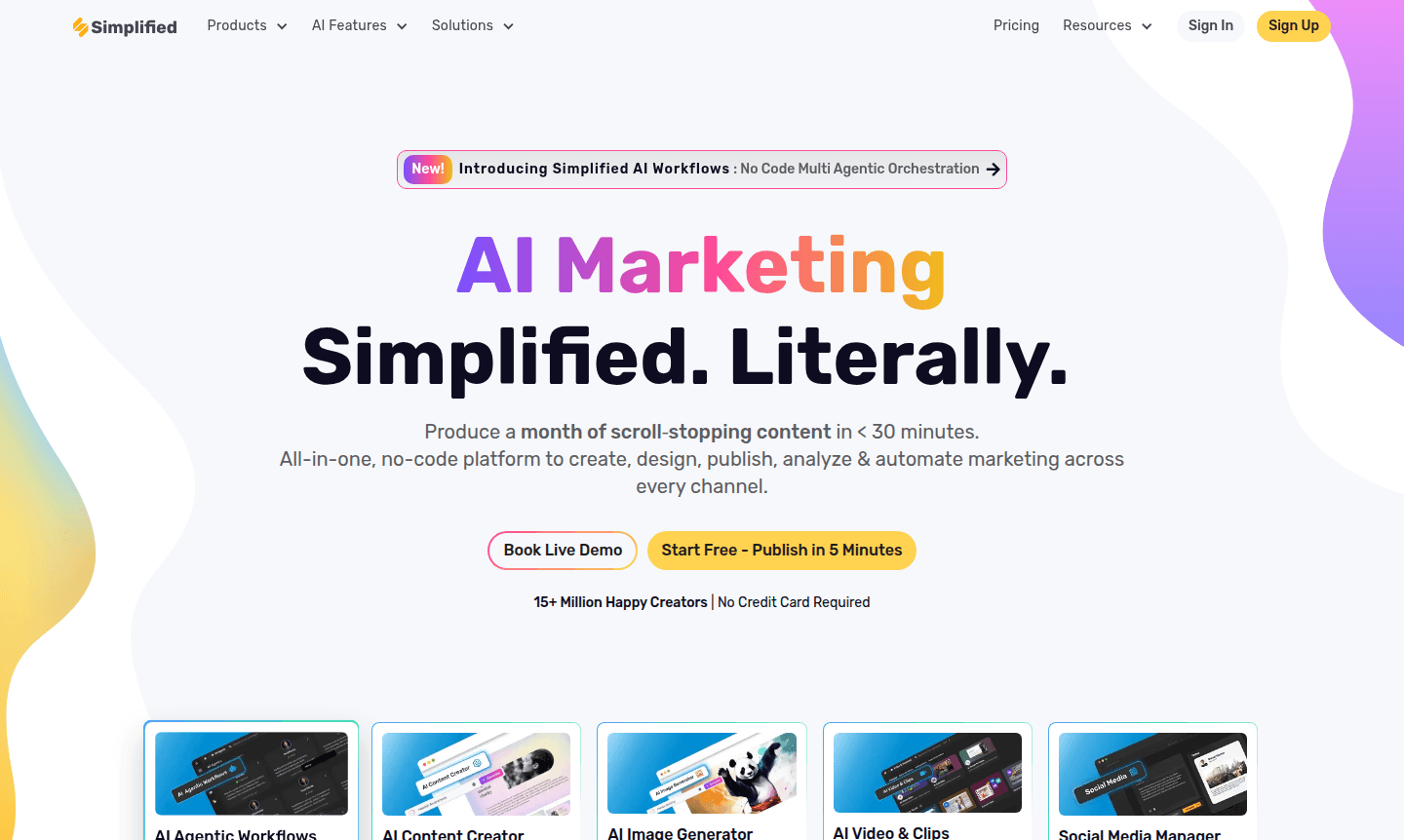Simplified platform interface thumbnail