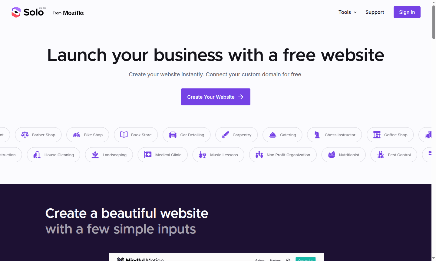 Soloist AI website builder interface