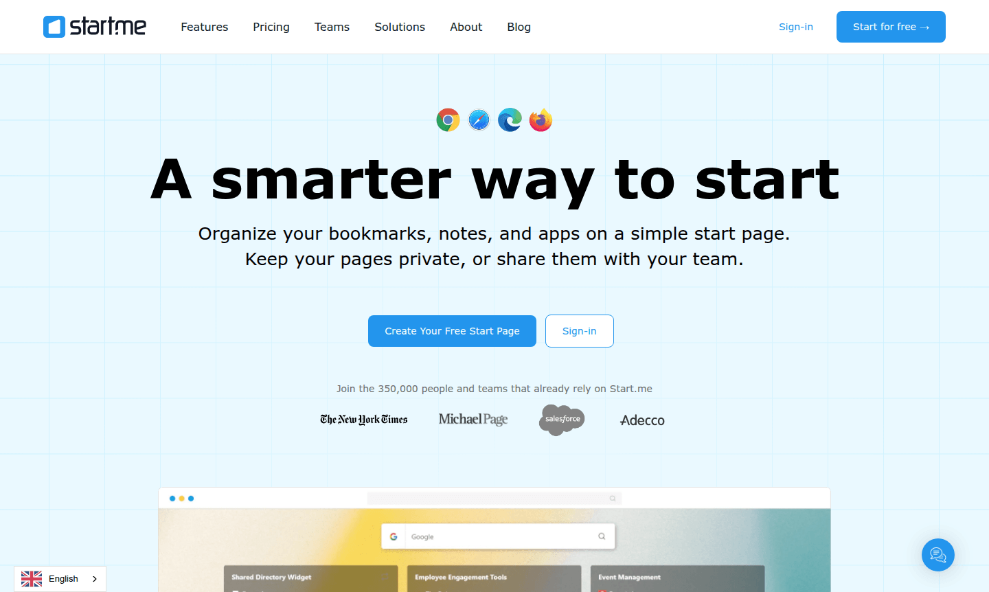 Start.me dashboard thumbnail