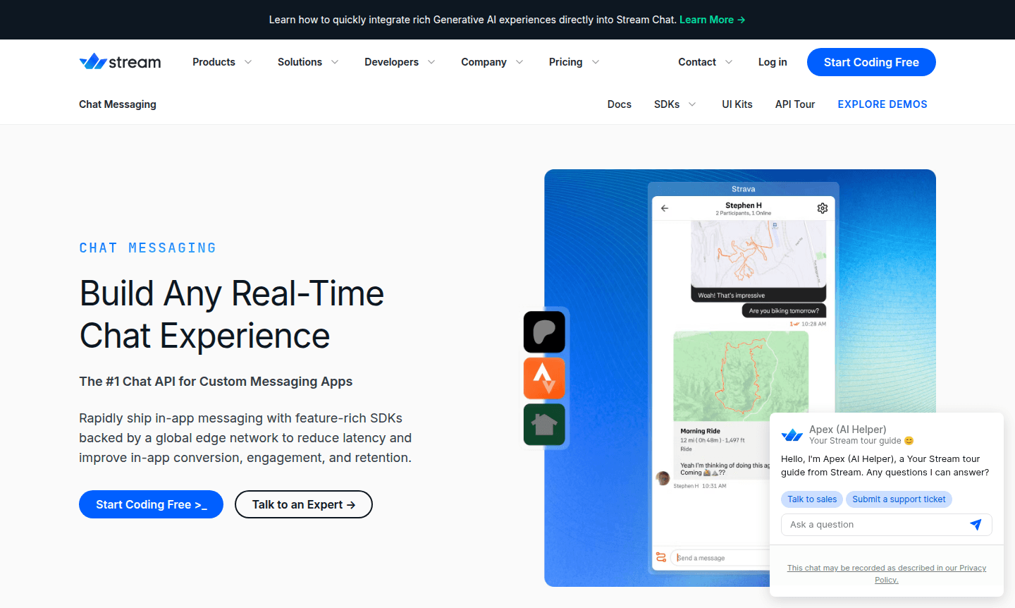 Stream Chat application interface