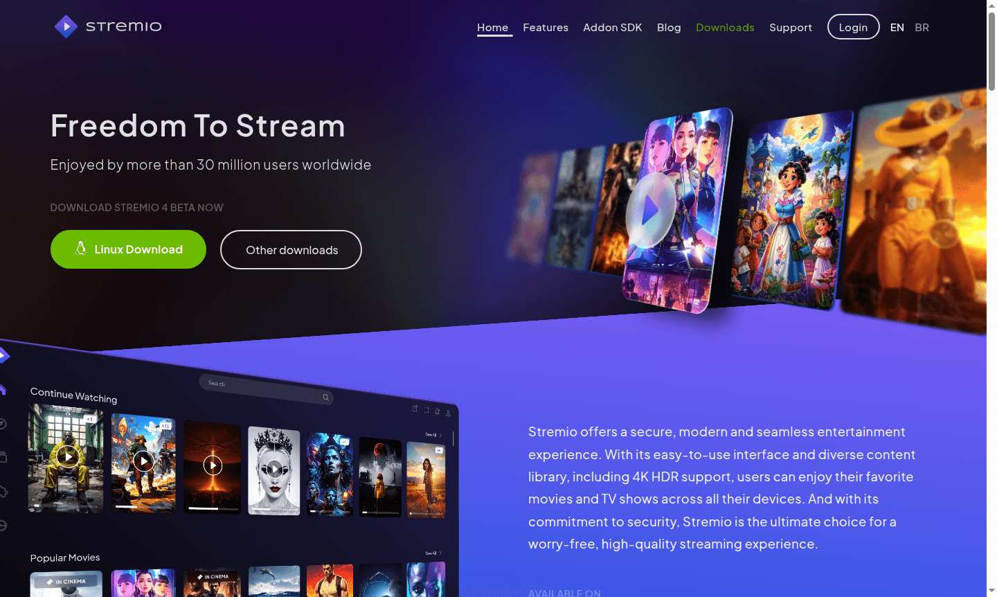Stremio app interface