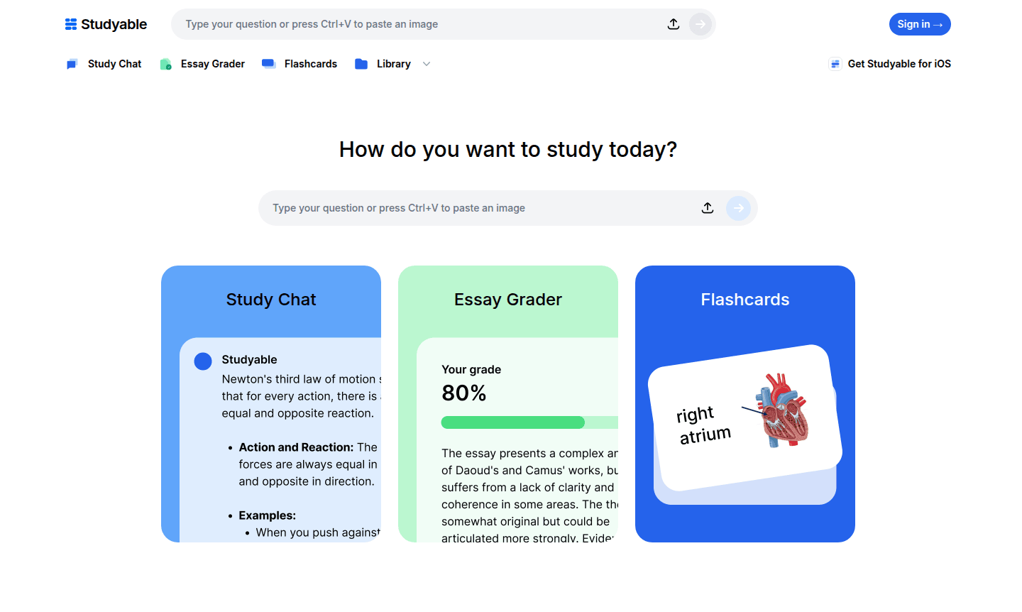 Screenshot or cover image of Studyable app showing homework help features