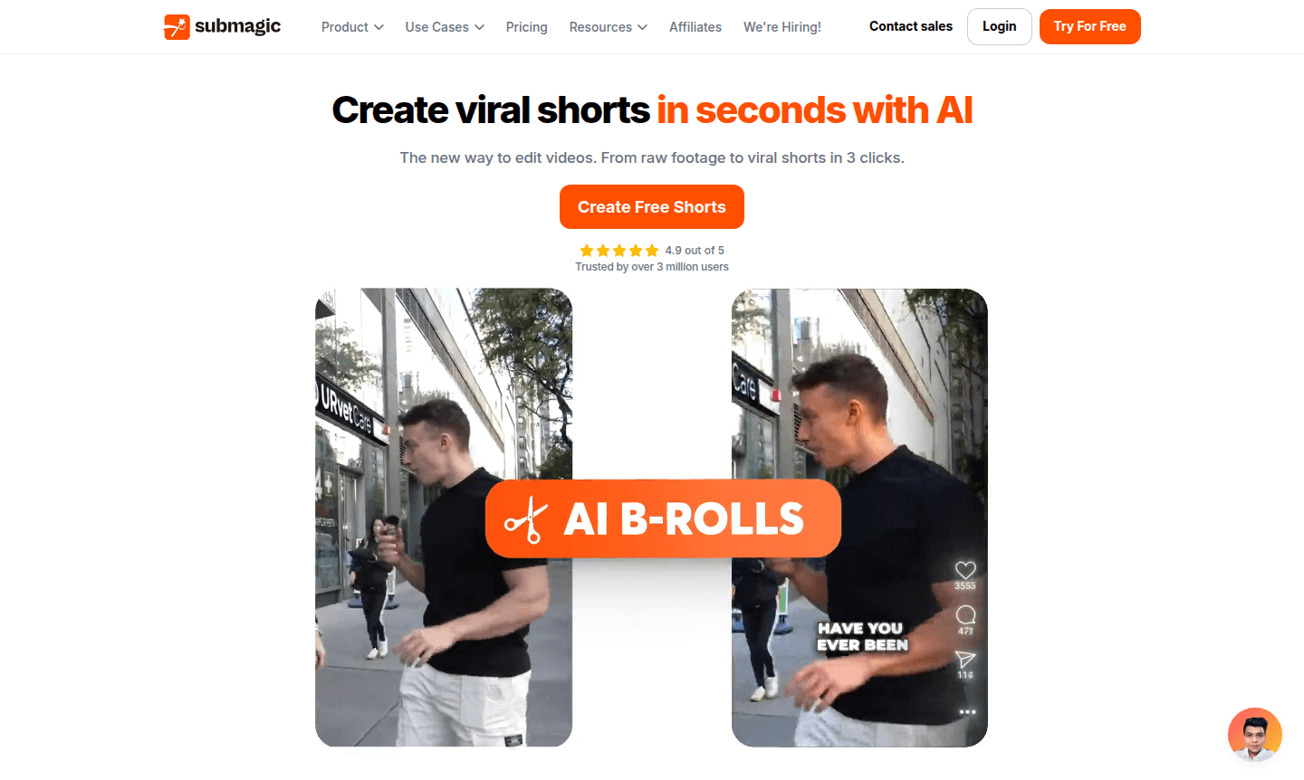 Submagic thumbnail image showcasing the video editing interface