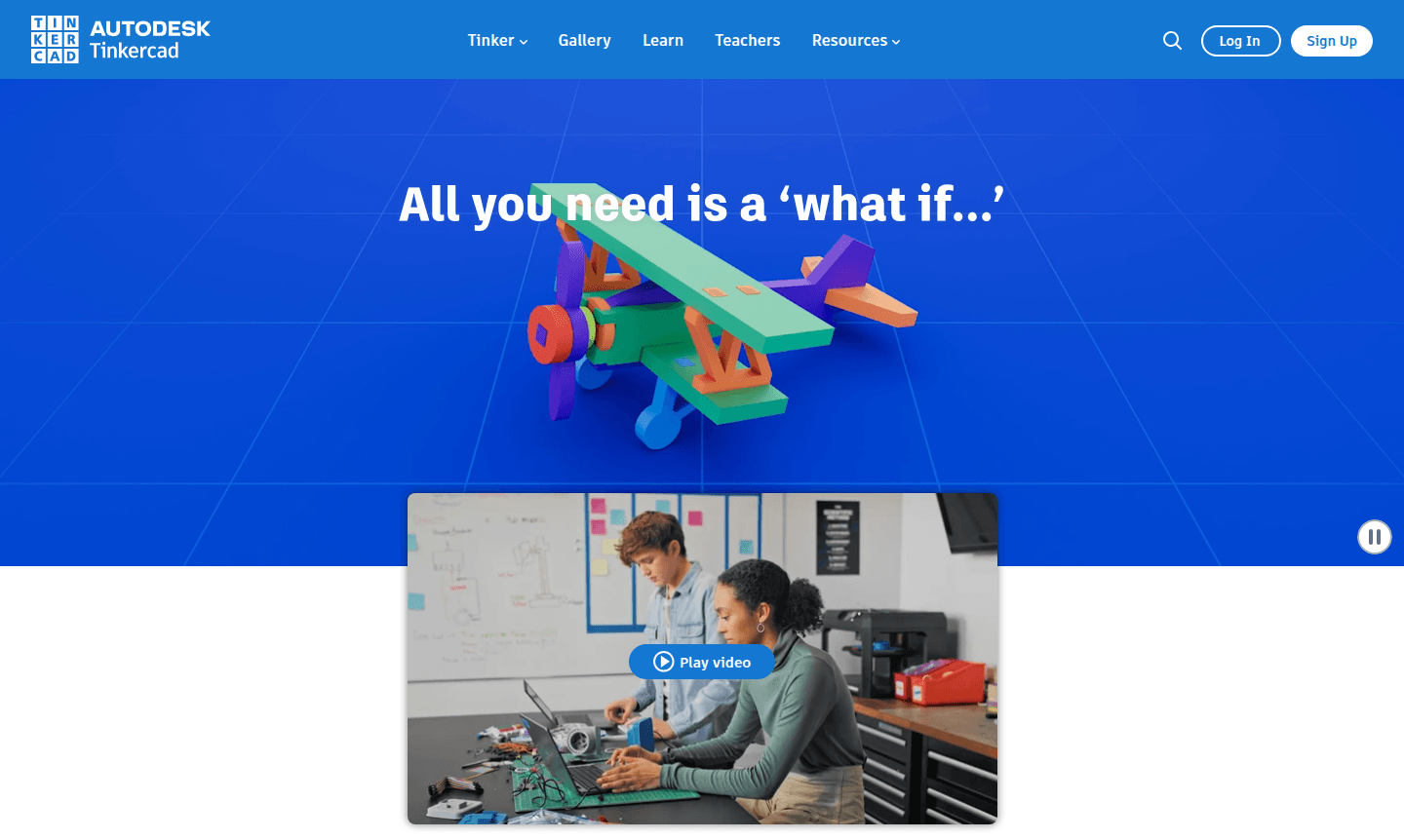 Tinkercad interface showing 3D design