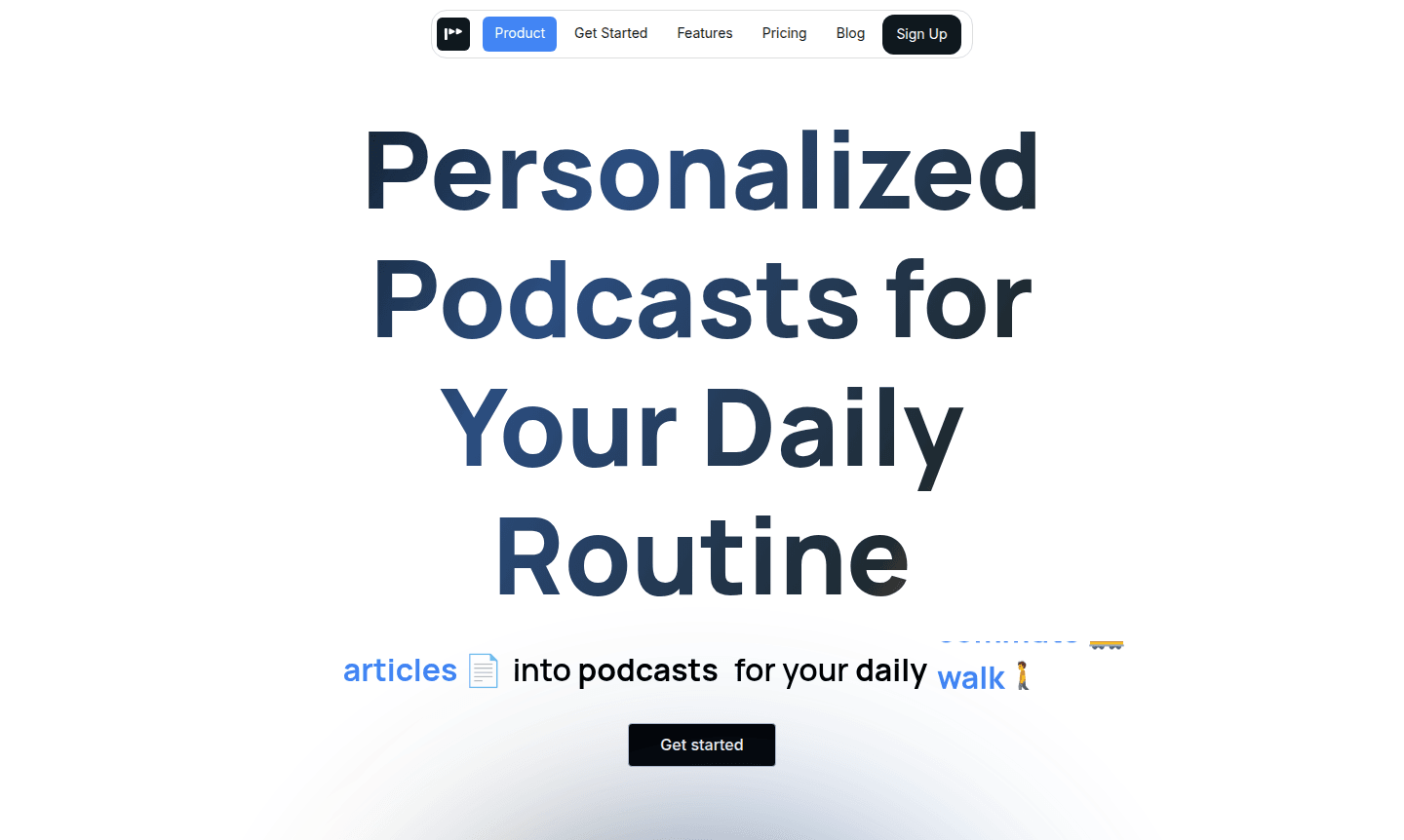 Tipp app interface demonstrating podcast creation