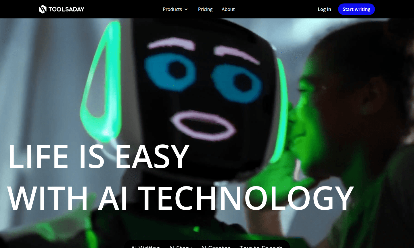 Toolsaday tool interface showcasing writing features