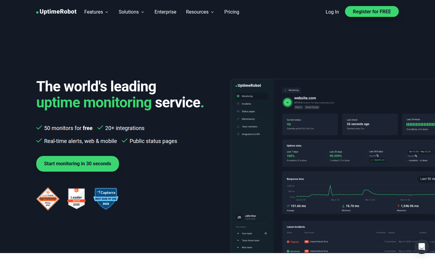 UptimeRobot tool interface thumbnail