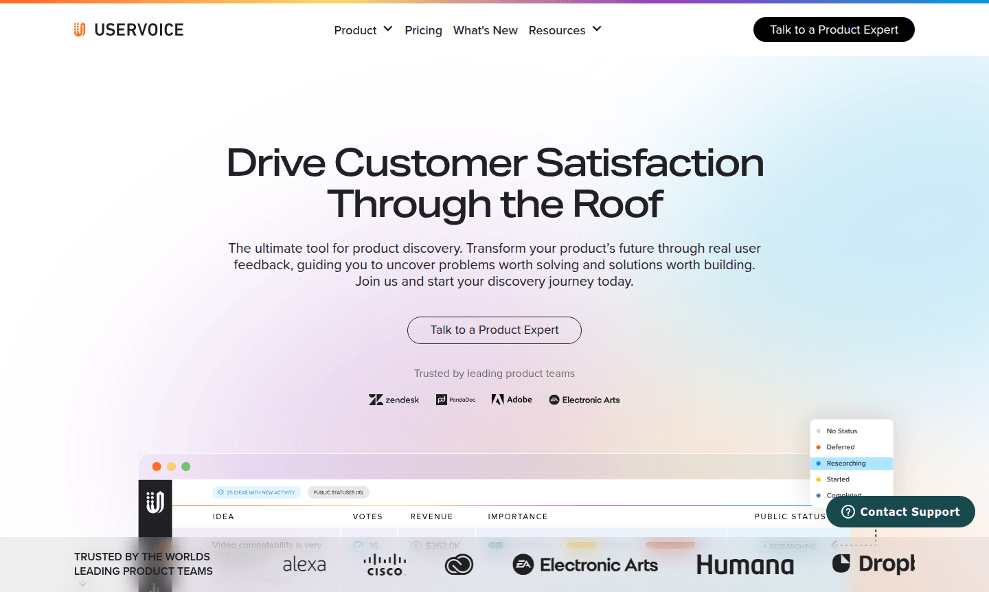 UserVoice thumbnail image representing the feedback management tool
