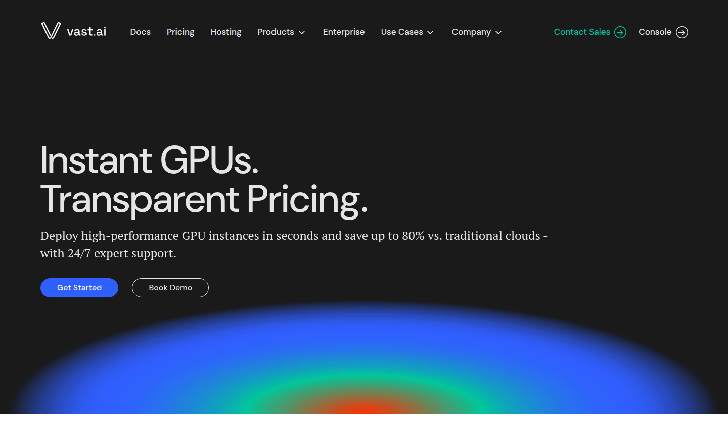Vast AI platform interface