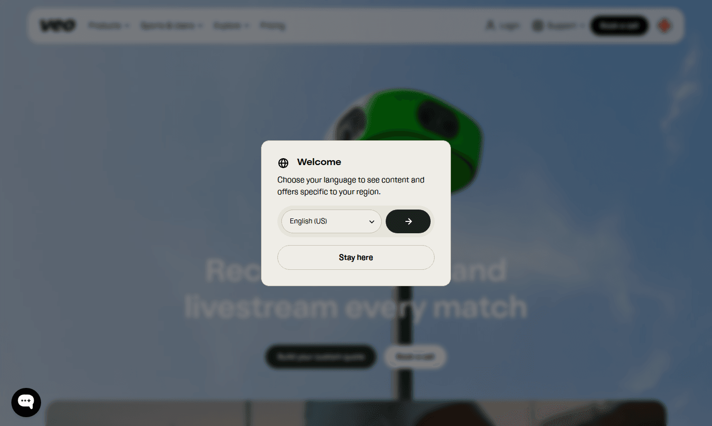 Promotional image of Veo camera system recording a sports match