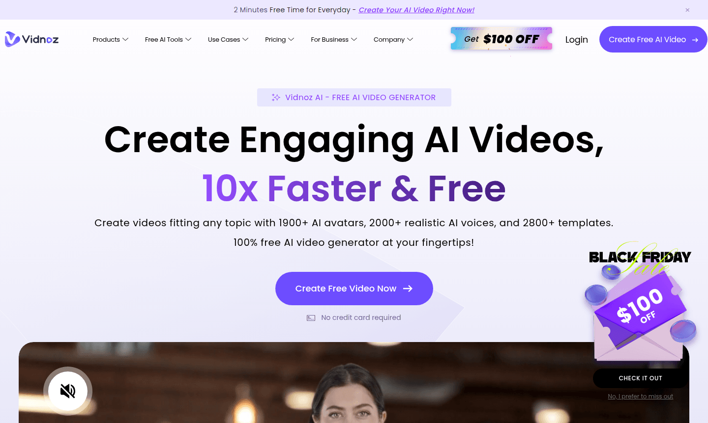 Vidnoz AI video generator thumbnail