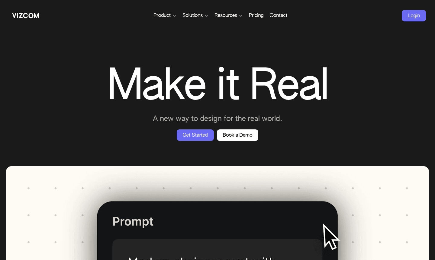 Vizcom design tool interface showing sketch to 3D rendering
