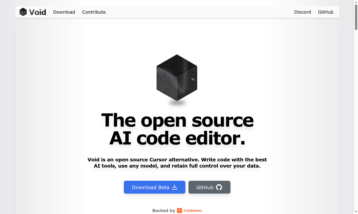 Void code editor interface screenshot