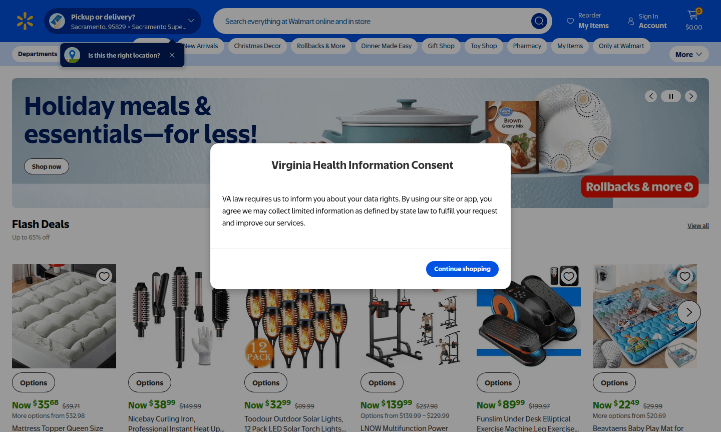 Walmart shopping platform