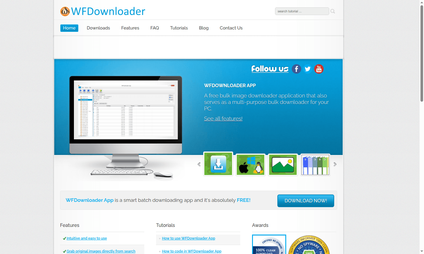 WFDownloader App interface screenshot