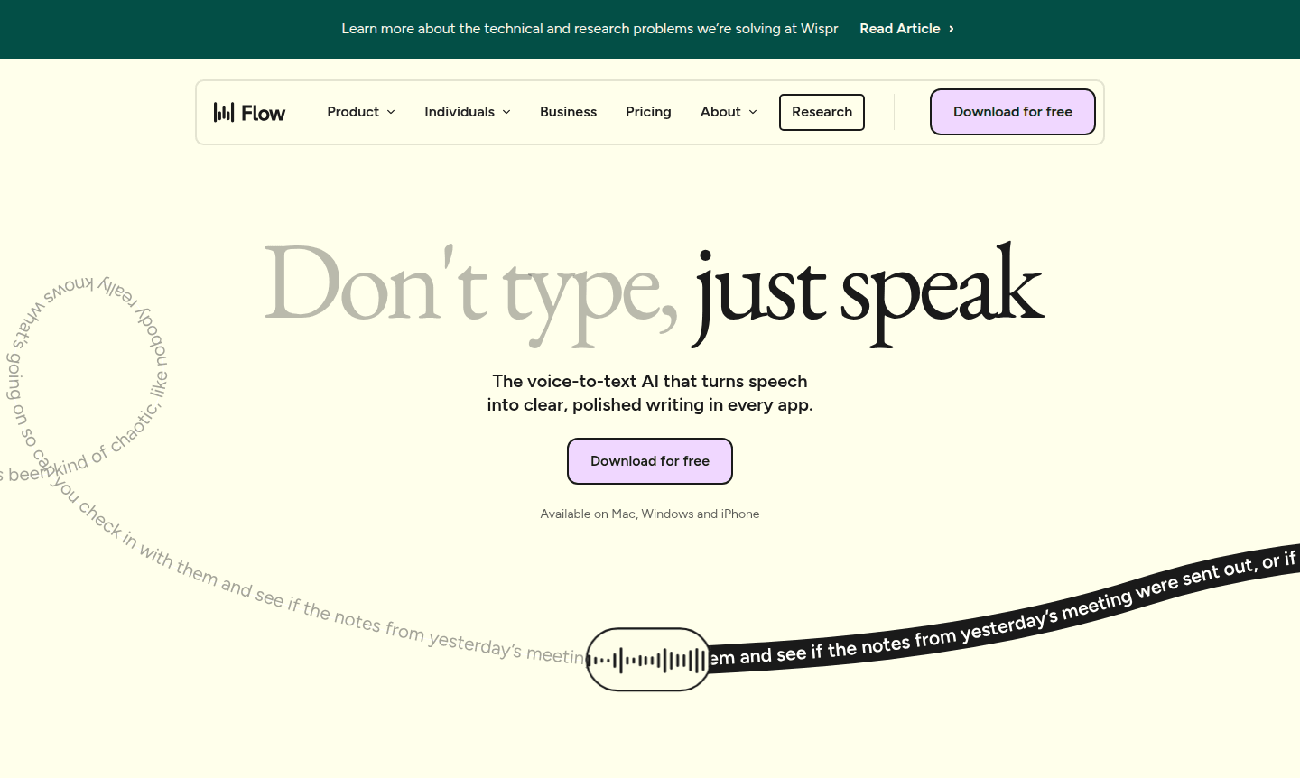Wispr Flow application interface
