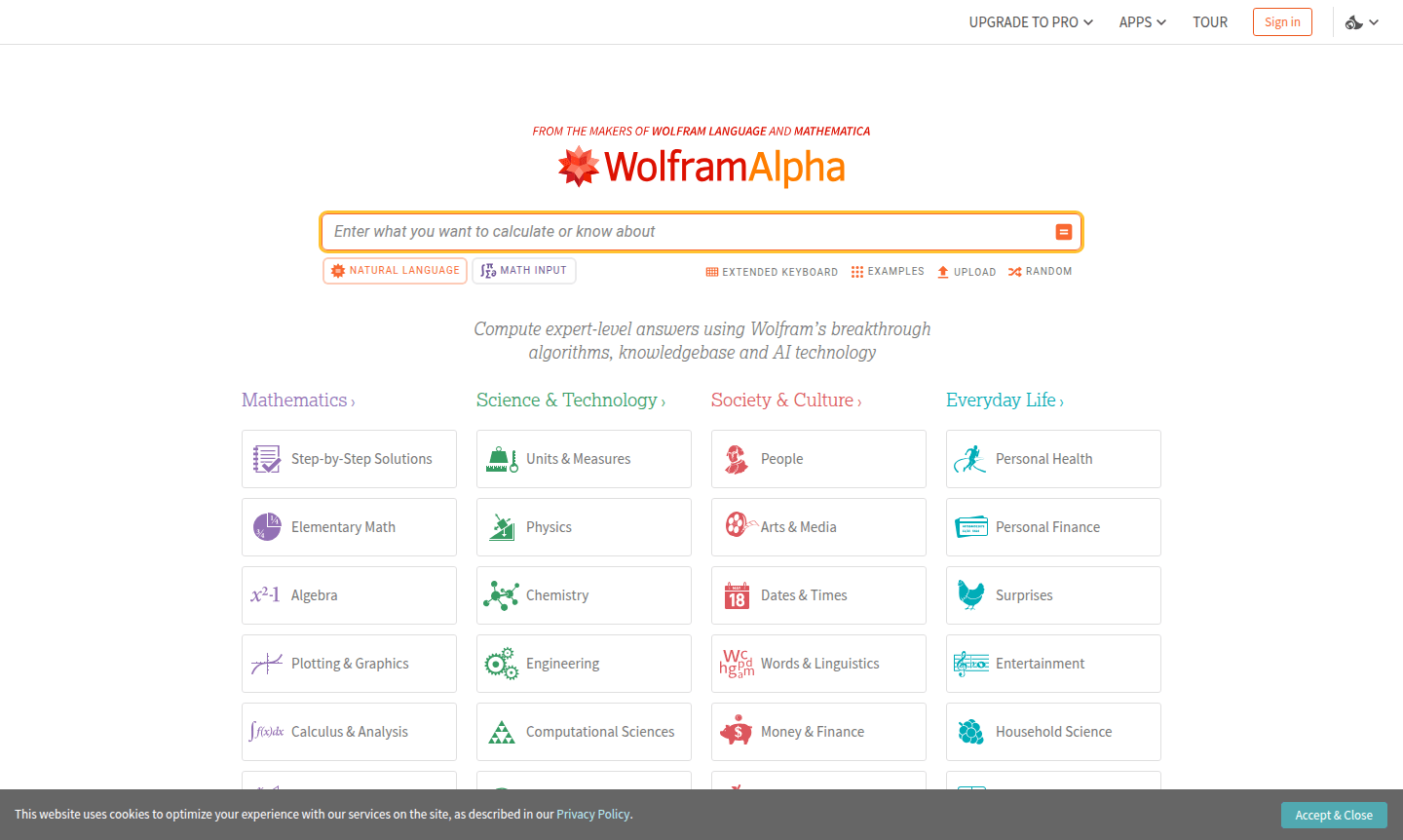 WolframAlpha thumbnail showing computational interface
