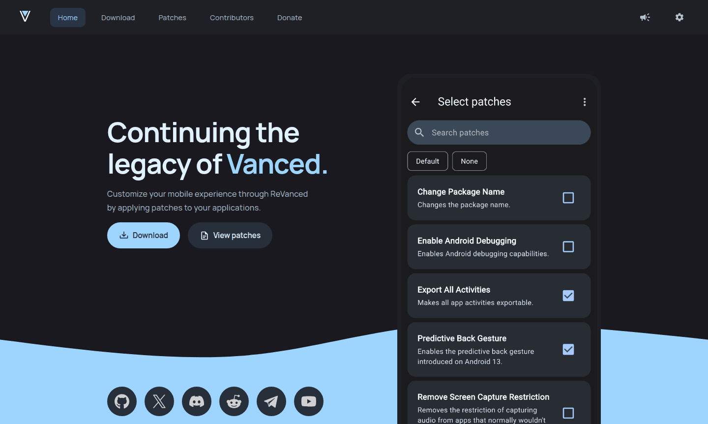 Screenshot of ReVanced Manager