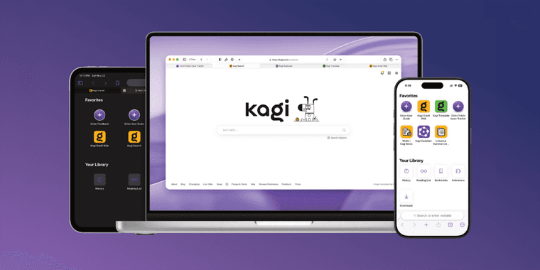 Orion Browser 1.0 interface on macOS showing privacy features and clean design