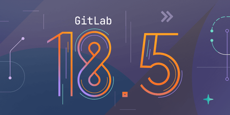 GitLab 18.5 dashboard showing new AI agents and security features