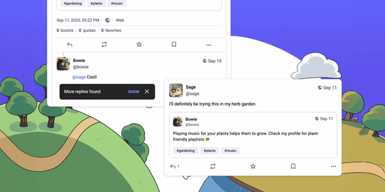 Mastodon 4.5 update interface showing quote posts and moderation tools