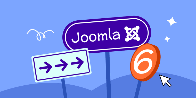 Joomla 6 CMS dashboard showing new automatic update features and template customization options