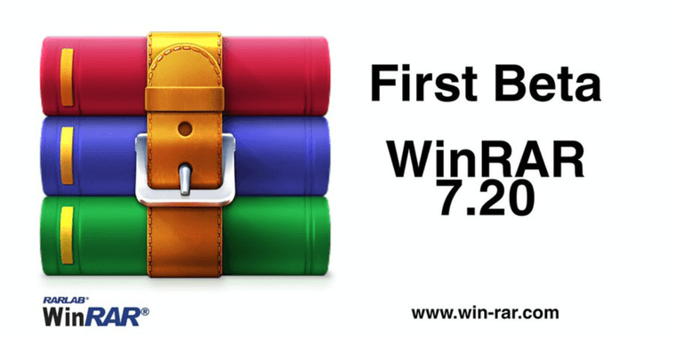 WinRAR 7.20 Beta interface showing improved archive management features