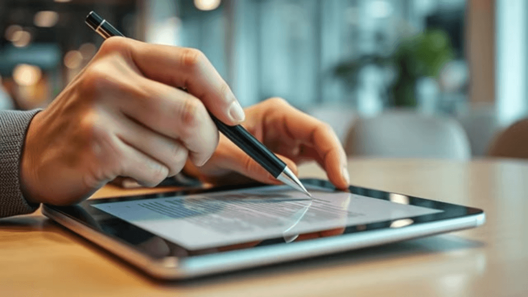Modern e-signature technology showing digital document signing process on multiple devices