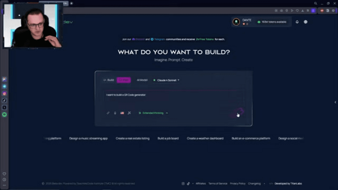 Beb.ai platform interface showing AI app development with Gemini integration