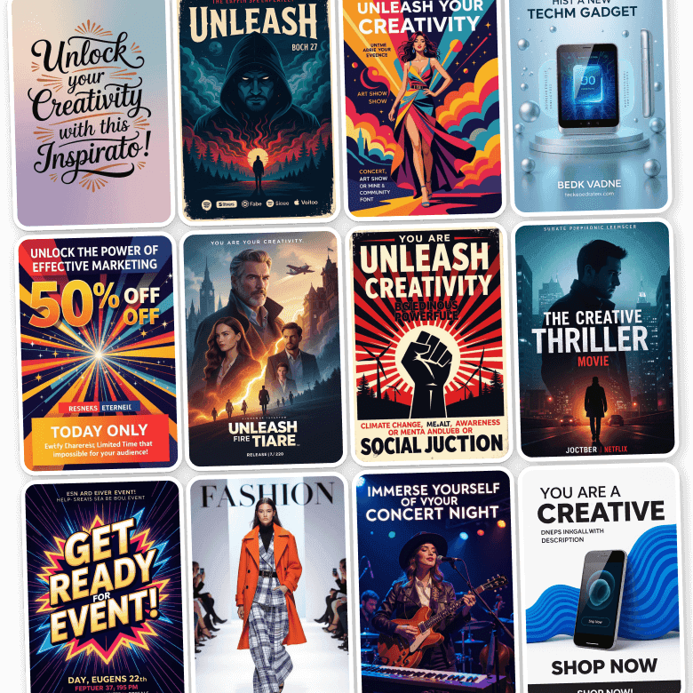 Dreamina AI interface showing poster generation capabilities