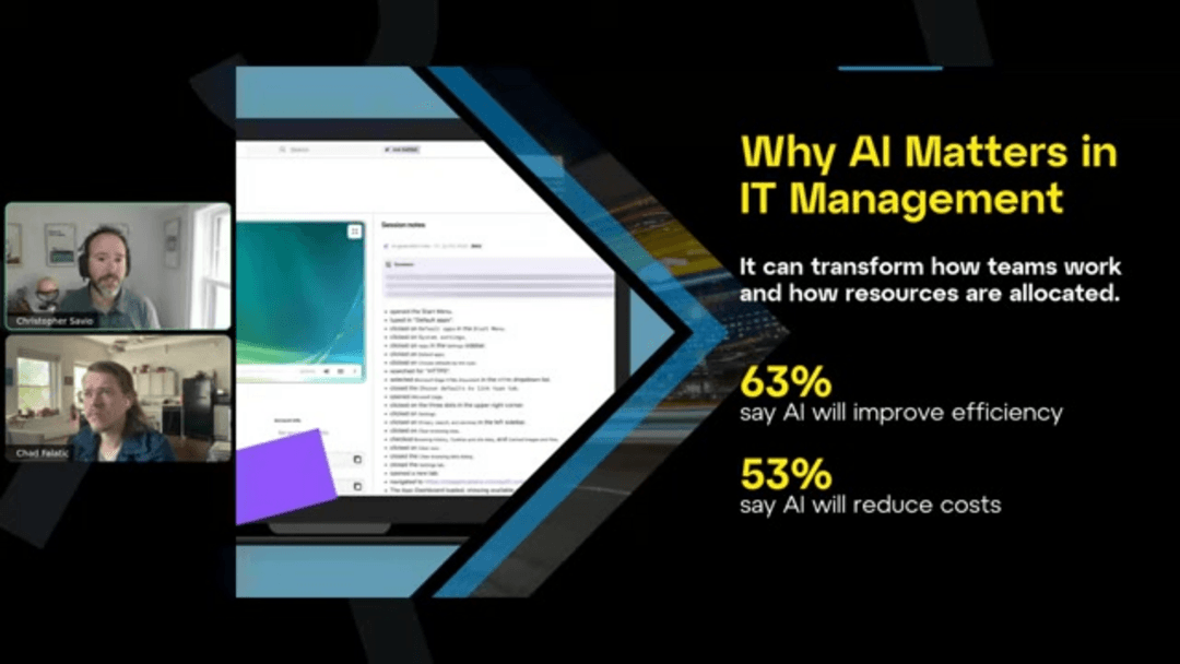 AI knowledge management system dashboard showing data analytics and IT support metrics