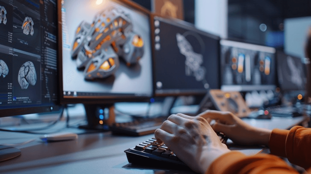 AI-powered 3D modeling interface showing automated design generation process
