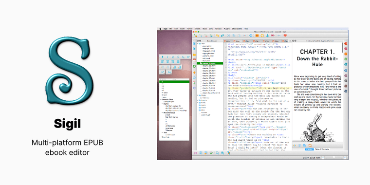 Sigil and PageEdit EPUB editor logos with version 2.7.0 displayed