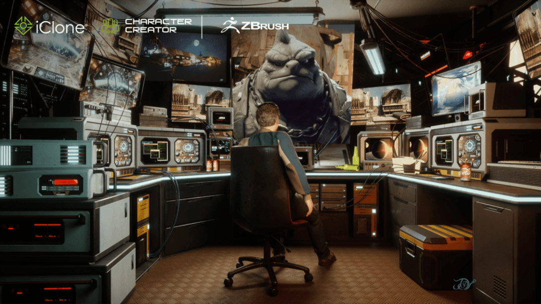 Custom character animation workflow showing original artwork integration