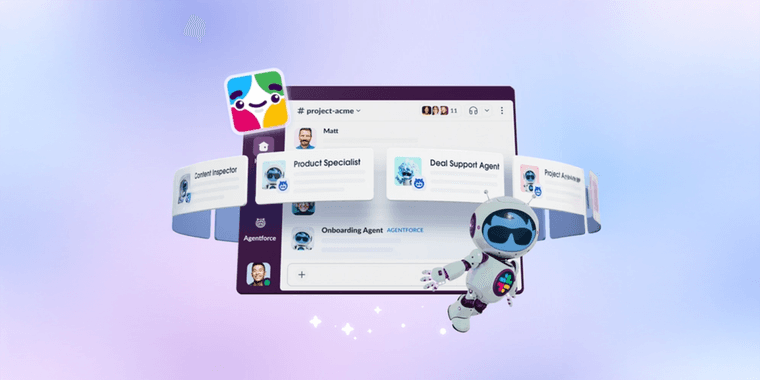Slack AI interface showing new Slackbot and Enterprise Search features