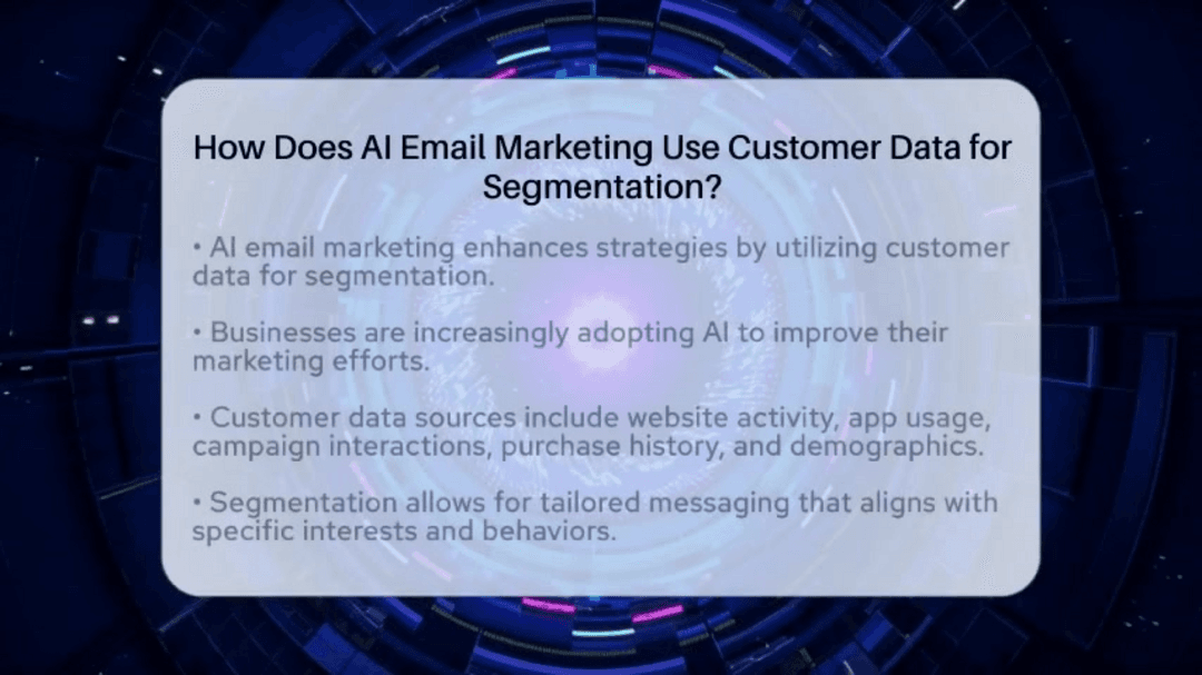 AI email marketing segmentation showing data analysis and personalized campaigns