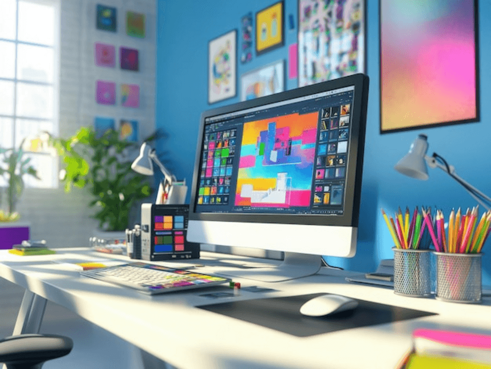 Creative Fabrica AI tools dashboard showing Flow, Studio, and Font Generator interfaces