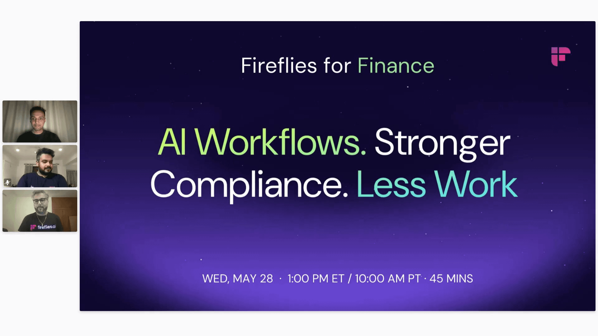 Fireflies.ai AI meeting assistant dashboard for financial professionals