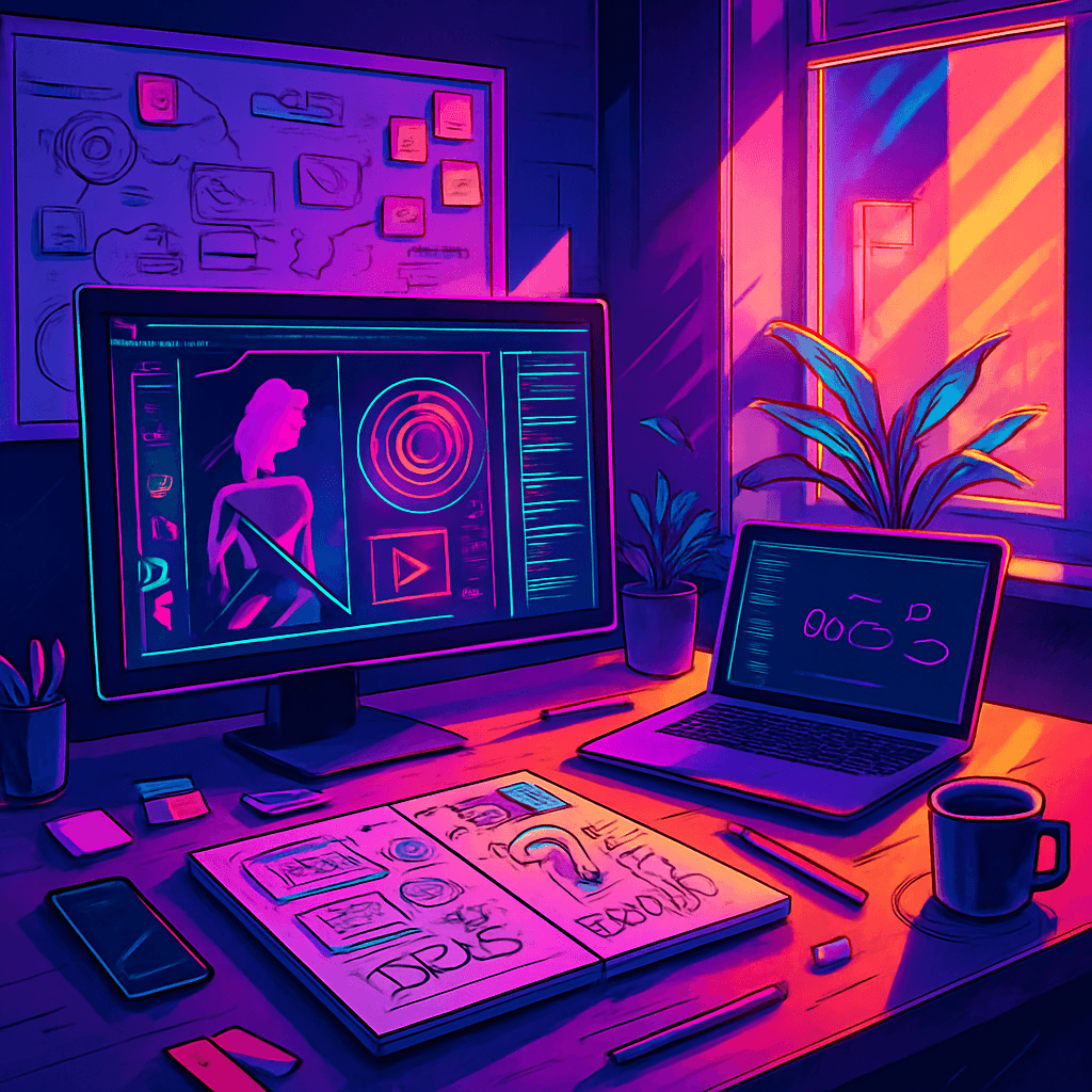 AI and human collaboration in graphic design showing creative workflow integration