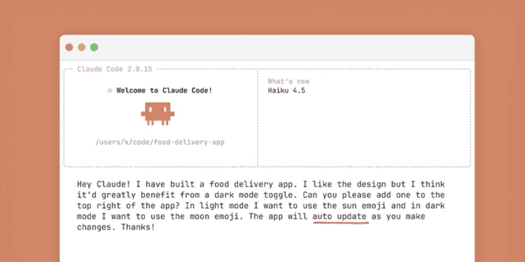 Claude Haiku 4.5 AI model interface showing fast processing capabilities