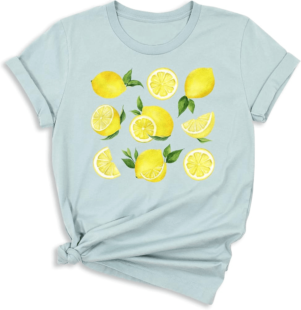 Colorful lemon themed t-shirt design with brushstroke frame and easy peasy lemon squeezy text