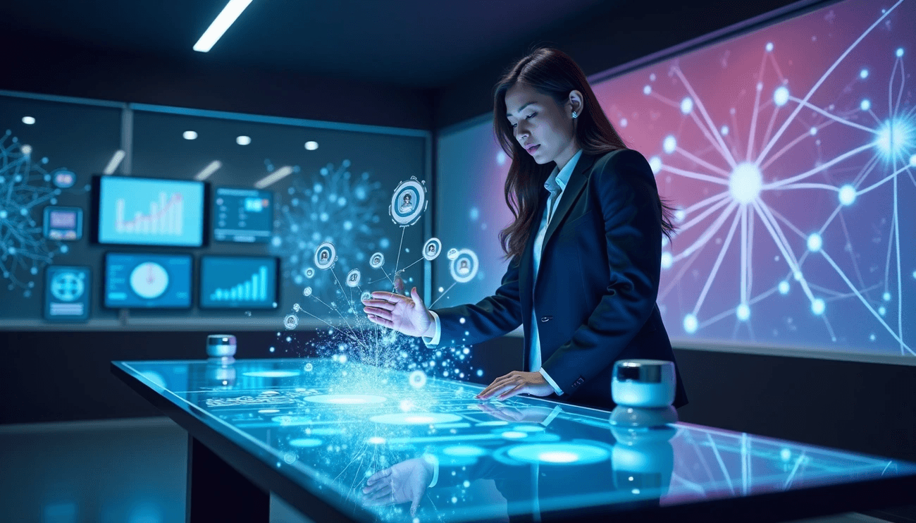 AI-powered sales automation dashboard showing lead generation metrics and workflow optimization