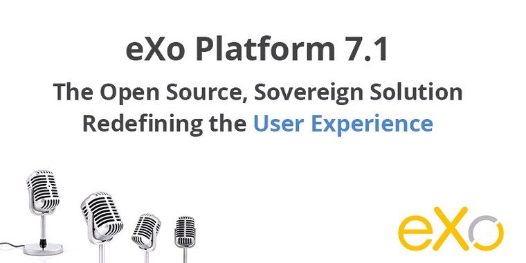 eXo Platform 7.1 digital workplace interface showing collaboration tools