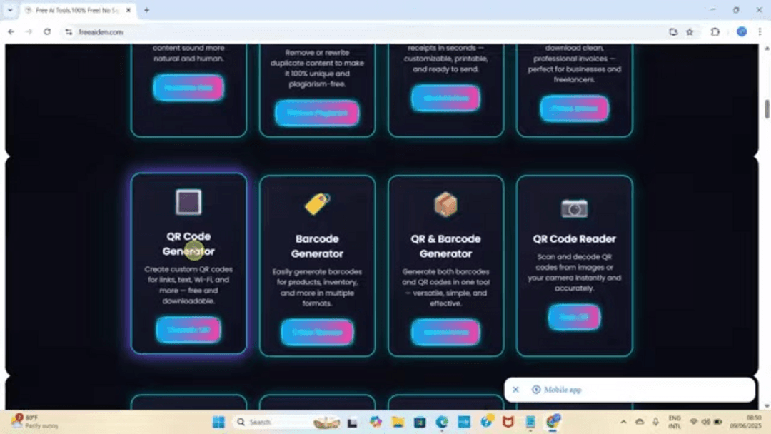 AI-powered QR code generation tutorial showing modern digital interface