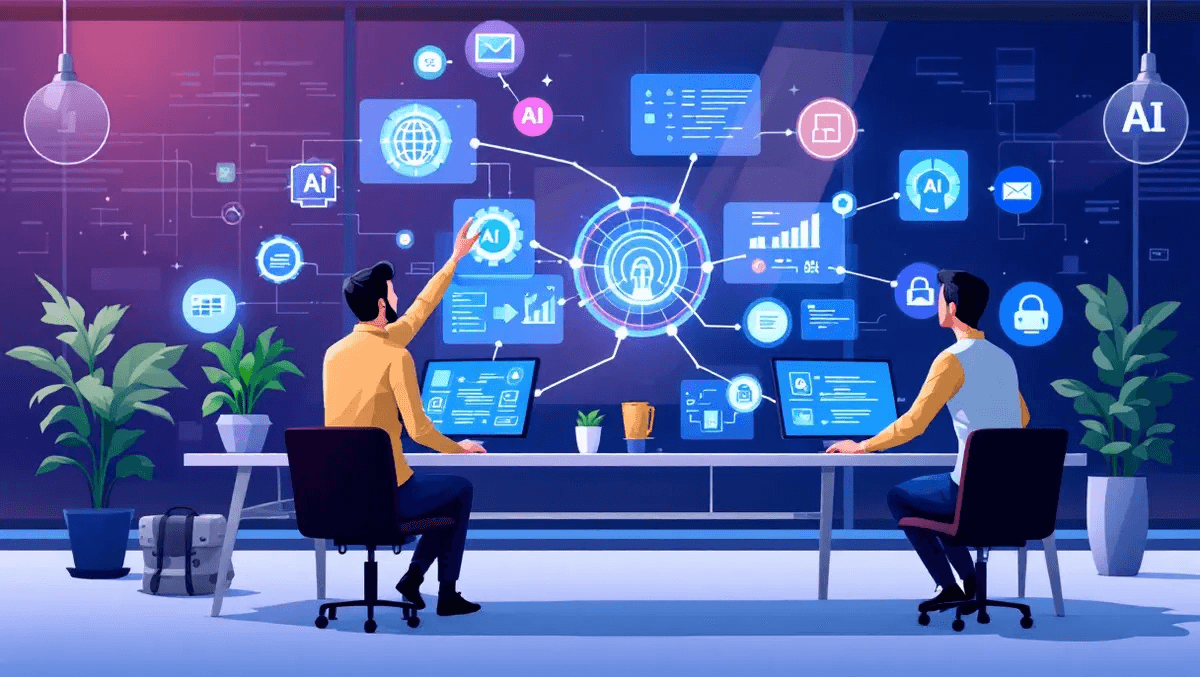 IntellioZen AI platform dashboard showing autonomous agents and RFP response interface