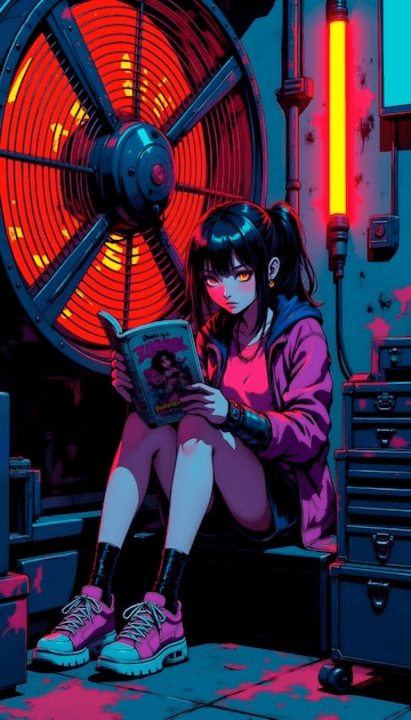 Communist Sister AI character with revolutionary symbols and anime-style appearance