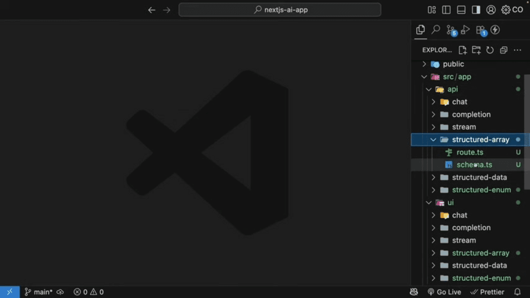 AI structured data visualization showing arrays and enums in software development