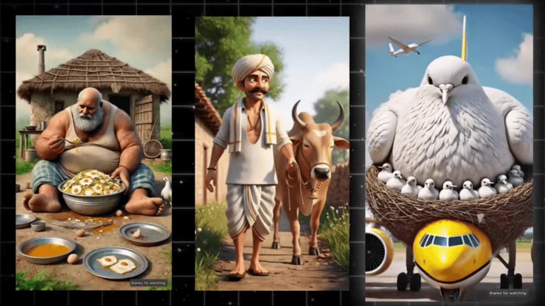 AI video creation tools generating 3D animations and visual content