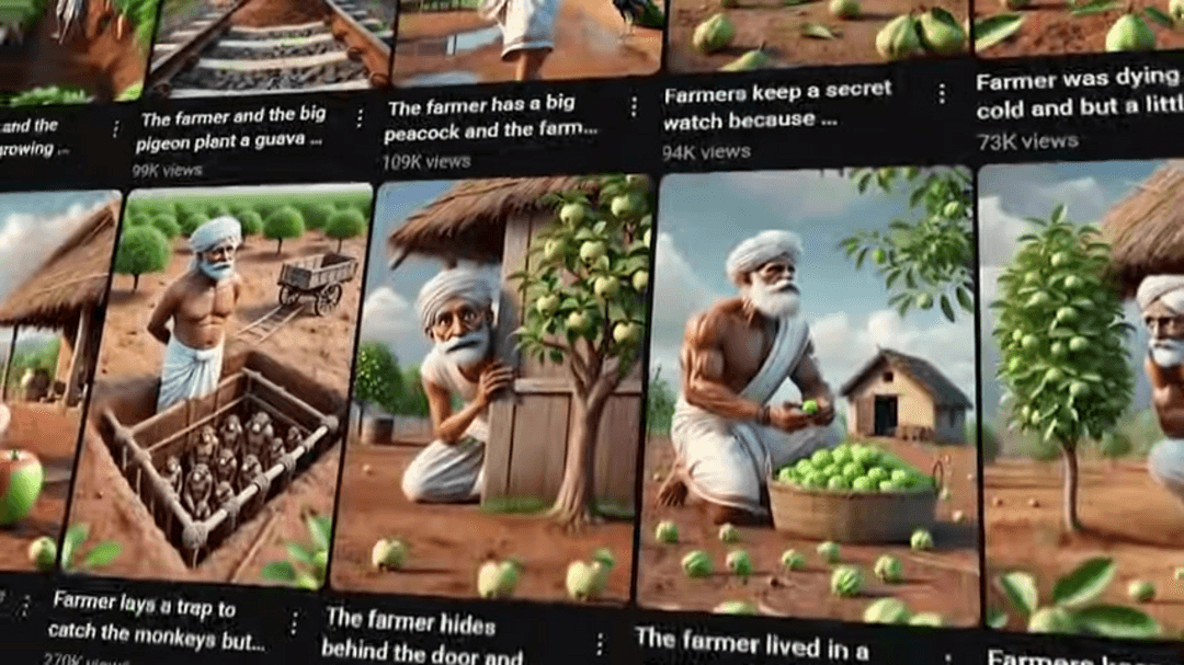 AI video generation on smartphone showing Perplexity AI interface creating animated content