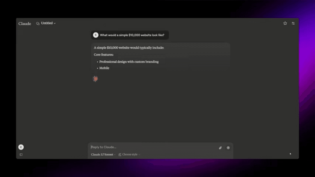 Modern website design created with AI tools showing professional layout and 3D elements